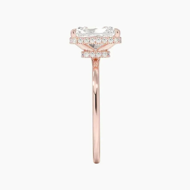 Mirabel Radiant Hidden Halo 1.5 Carat Lab Grown Diamond Engagement Ring in 18K Yellow Gold