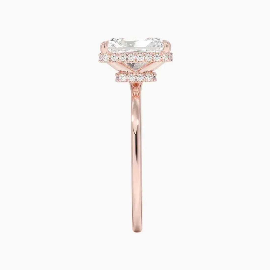 Mirabel Radiant Hidden Halo 2.5 Carat Lab Grown Diamond Engagement Ring in 14K White Gold