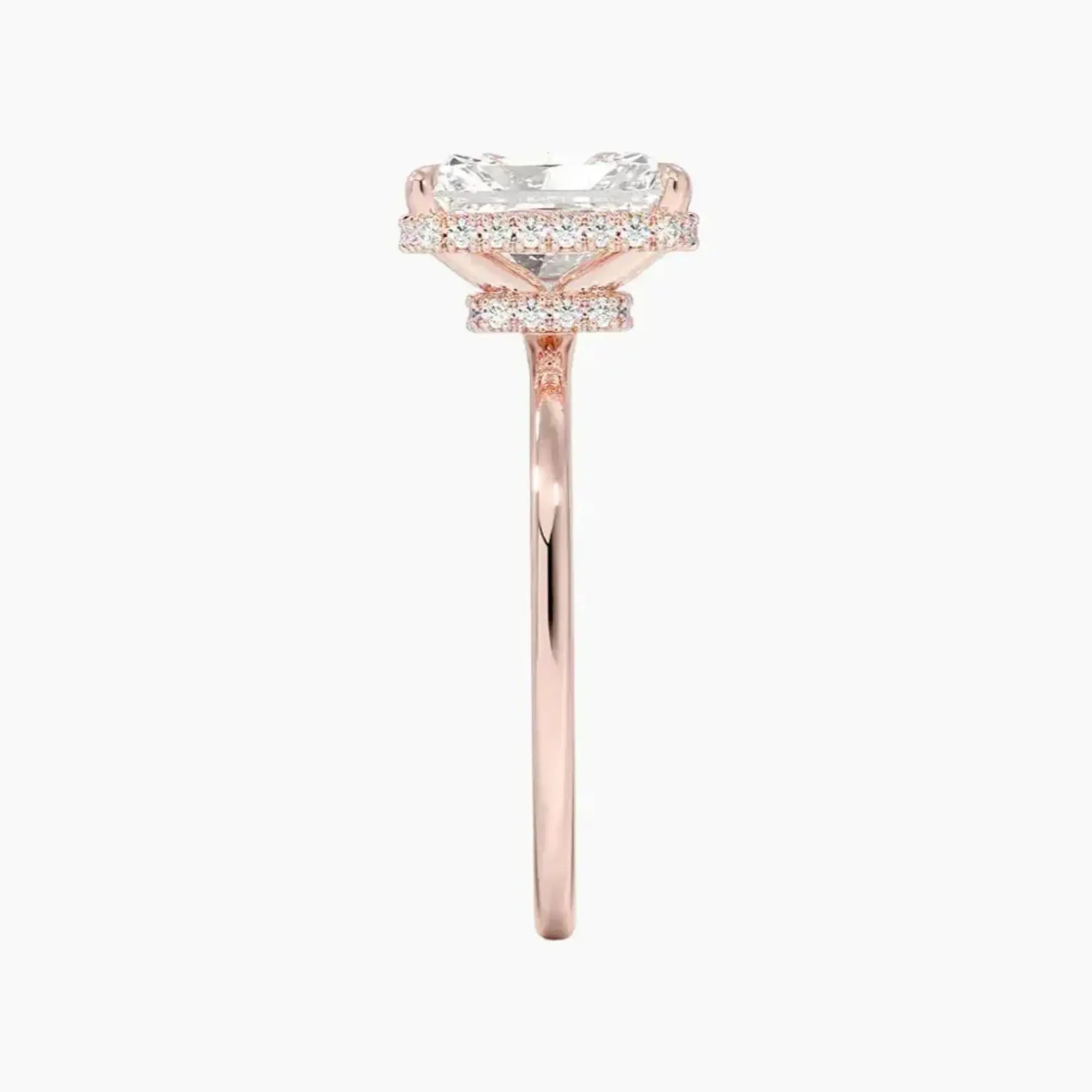 Mirabel Radiant Hidden Halo 2 Carat Lab Grown Diamond Engagement Ring in 14K White Gold