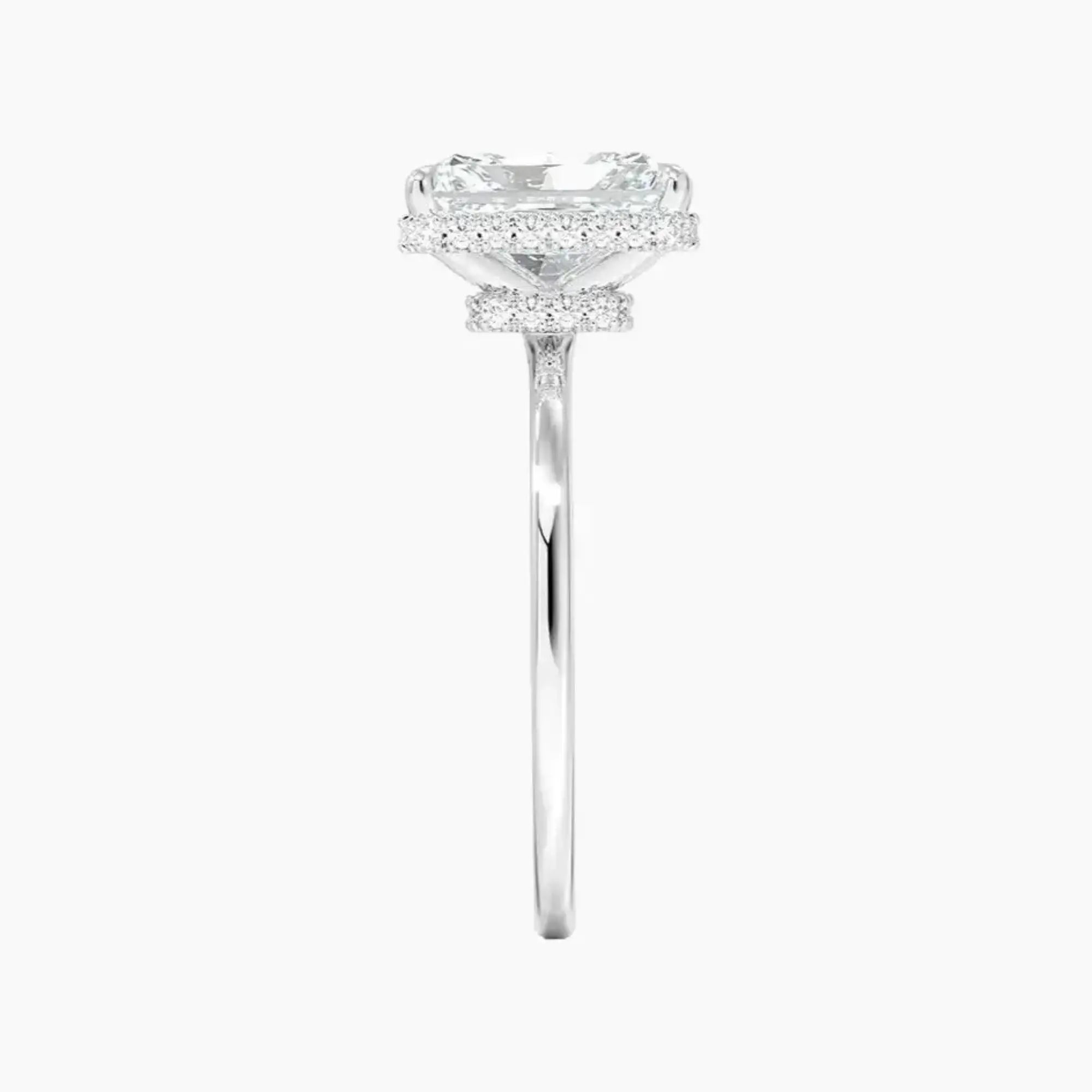 Mirabel Radiant Hidden Halo 1.5 Carat Lab Grown Diamond Engagement Ring in 18K Rose Gold