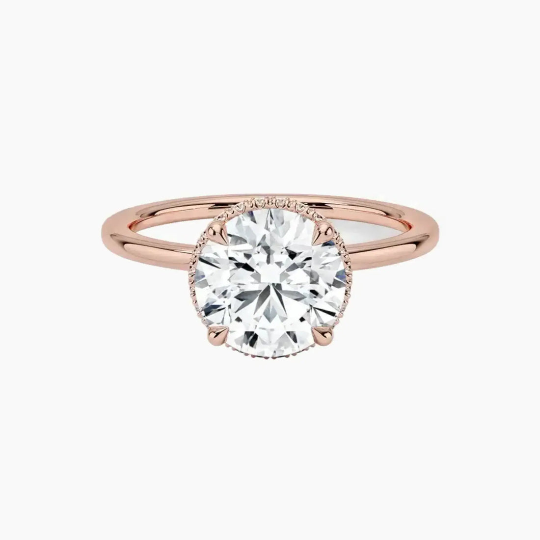 Mirabel Round Hidden Halo 1.5 Carat Lab Grown Diamond Engagement Ring in 14K White Gold