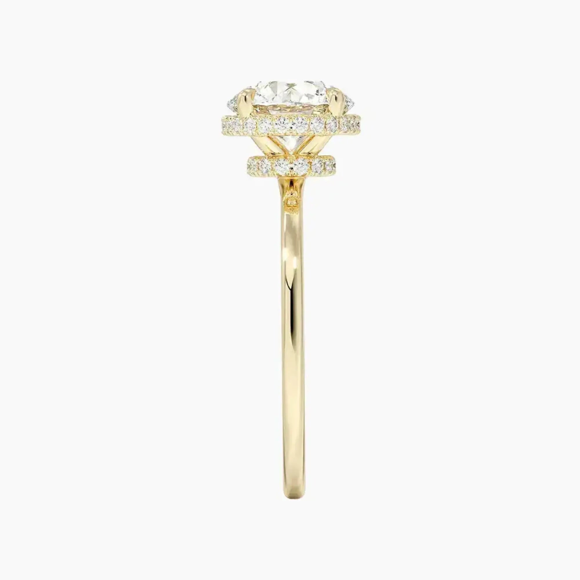 Mirabel Round Hidden Halo Diamond Ring Setting in 18K White Gold