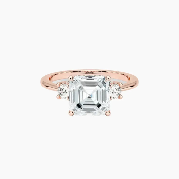 Seraphina Asscher Hidden Halo 2 Carat Lab Grown Diamond Engagement Ring in 14K Rose Gold