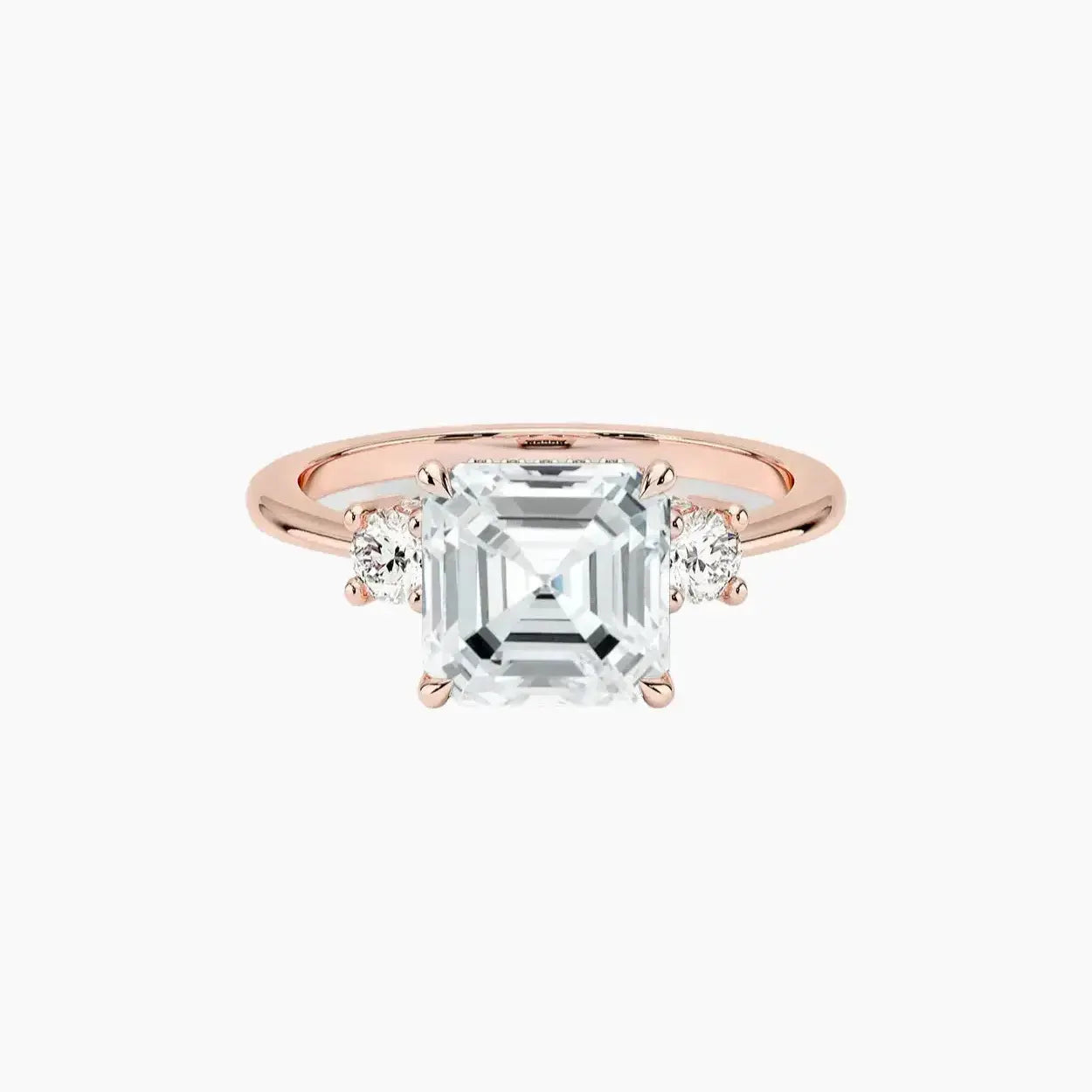 Seraphina Asscher Hidden Halo 2 Carat Lab Grown Diamond Engagement Ring in 14K White Gold