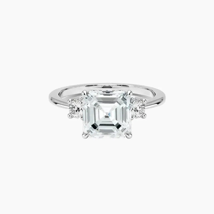 Seraphina Asscher Hidden Halo 1 Carat Lab Grown Diamond Engagement Ring in 14K White Gold