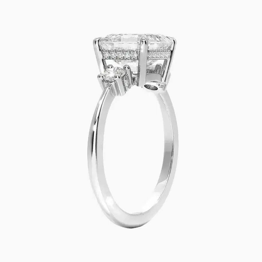 Seraphina Asscher Hidden Halo 2 Carat Lab Grown Diamond Engagement Ring in 18K Yellow Gold