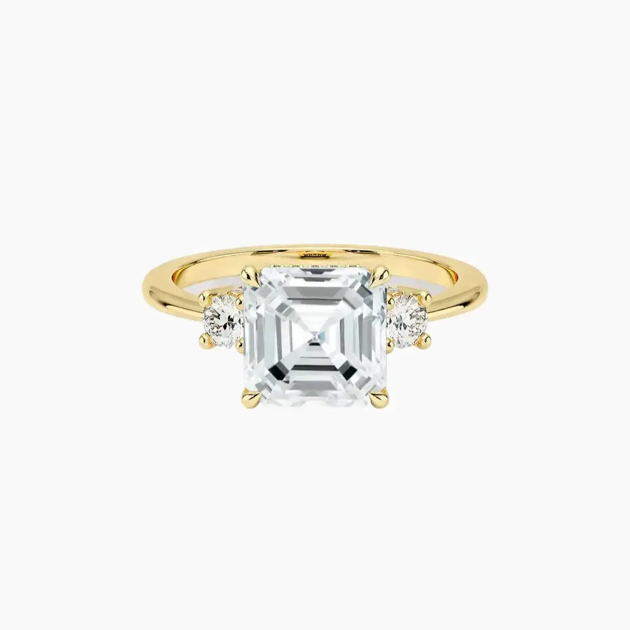 Seraphina Asscher Hidden Halo 1 Carat Lab Grown Diamond Engagement Ring in 18K Rose Gold