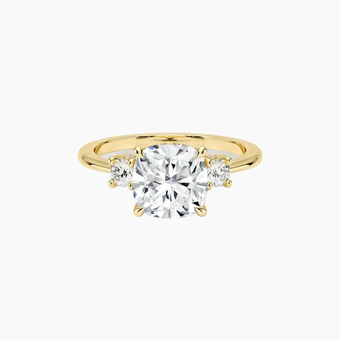 Seraphina Cushion Hidden Halo 3 Carat Lab Grown Diamond Engagement Ring in 18K White Gold