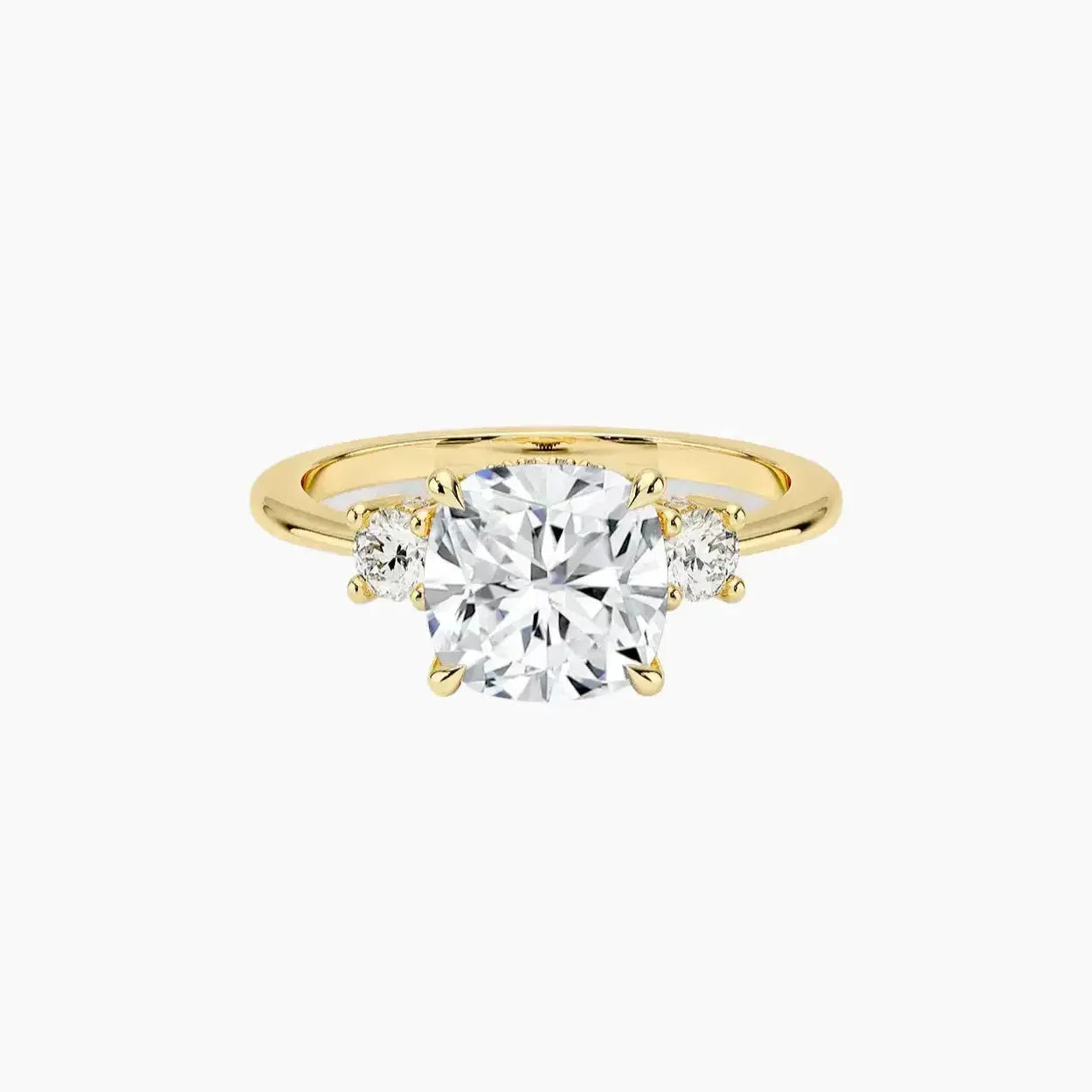 Seraphina Cushion Hidden Halo Diamond Ring Setting in 14K Yellow Gold