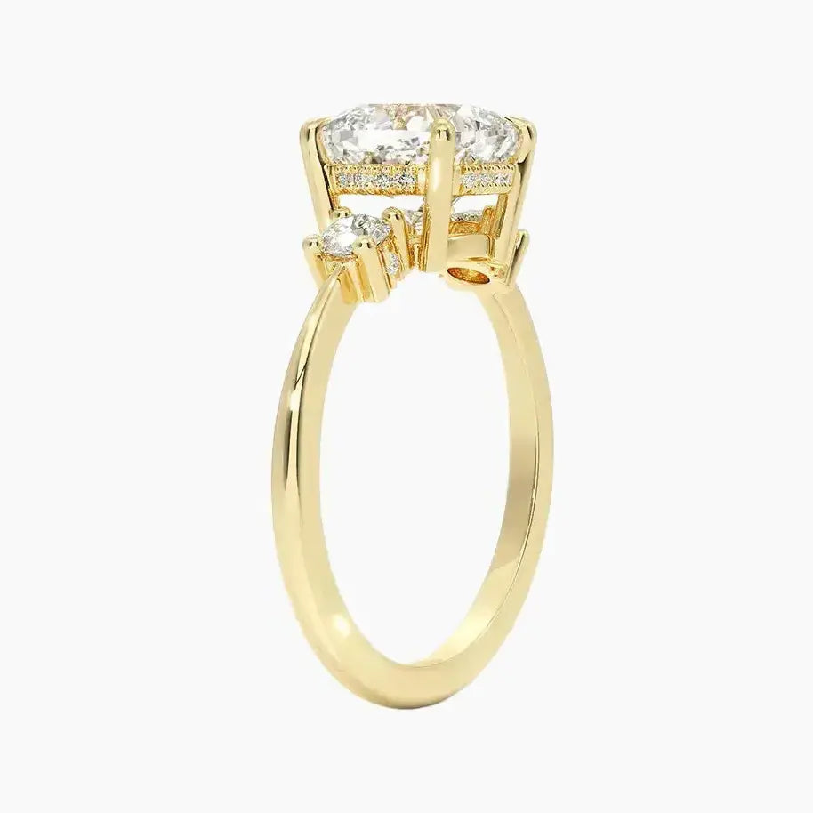 Seraphina Cushion Hidden Halo Diamond Ring Setting in 18K White Gold