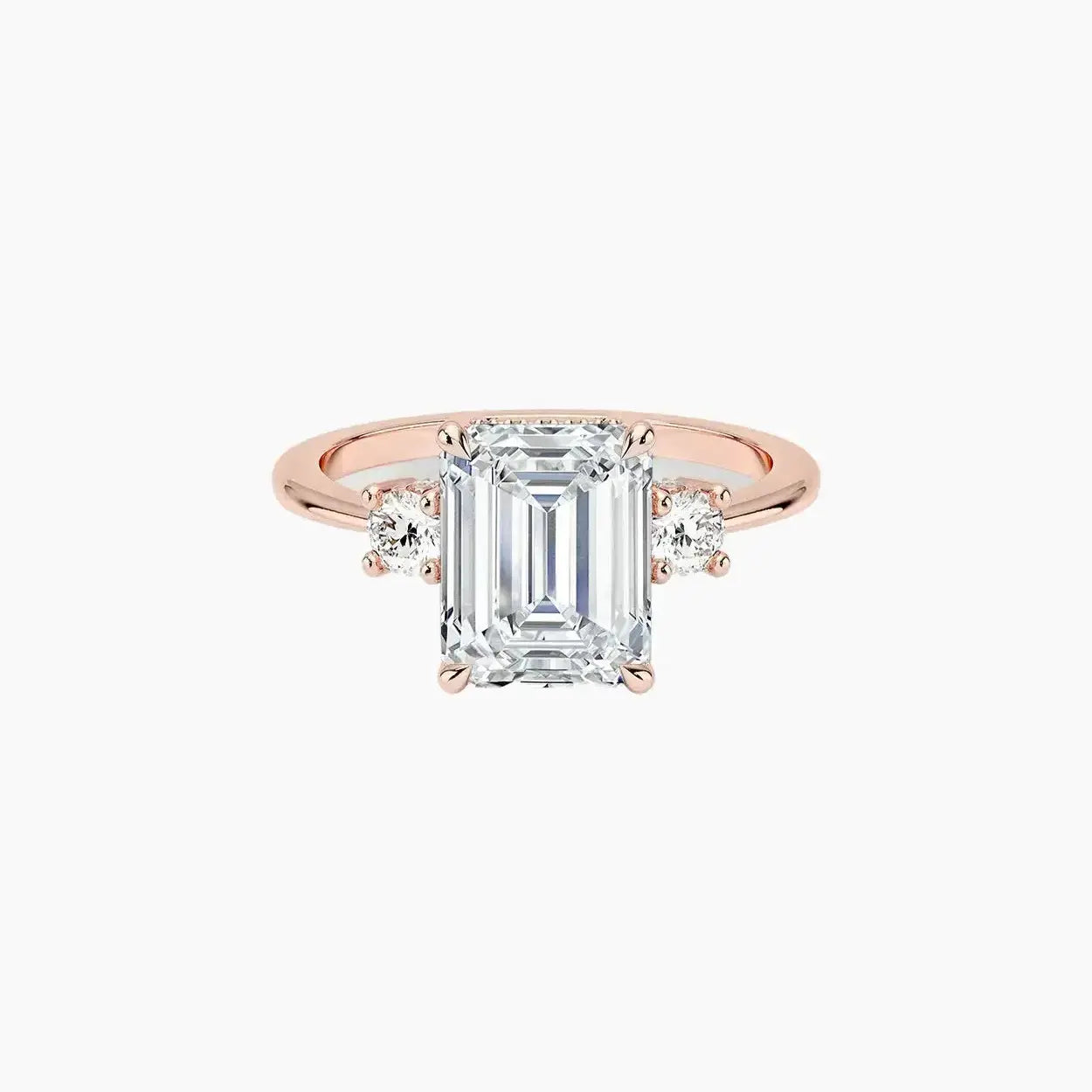 Seraphina Emerald Hidden Halo 3 Carat Lab Grown Diamond Engagement Ring in 14K Rose Gold