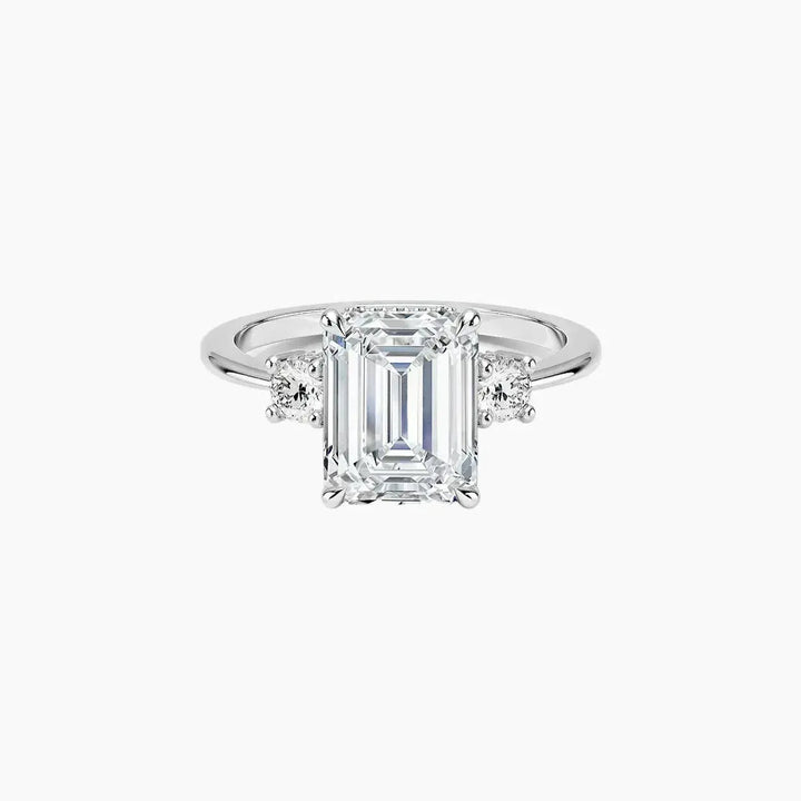 Seraphina Emerald Hidden Halo 2.5 Carat Lab Grown Diamond Engagement Ring in 14K White Gold