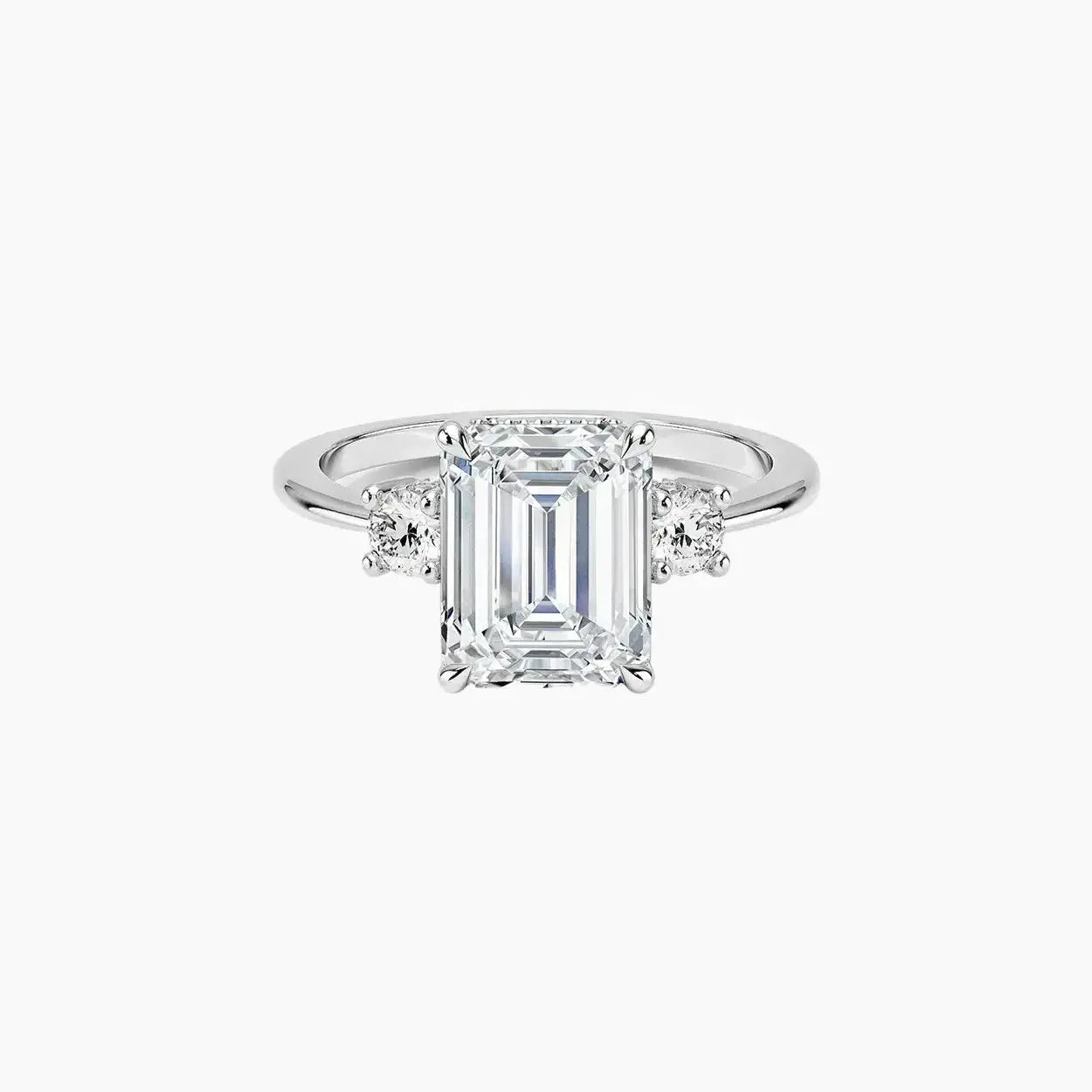 Seraphina Emerald Hidden Halo 3 Carat Lab Grown Diamond Engagement Ring in 14K Rose Gold