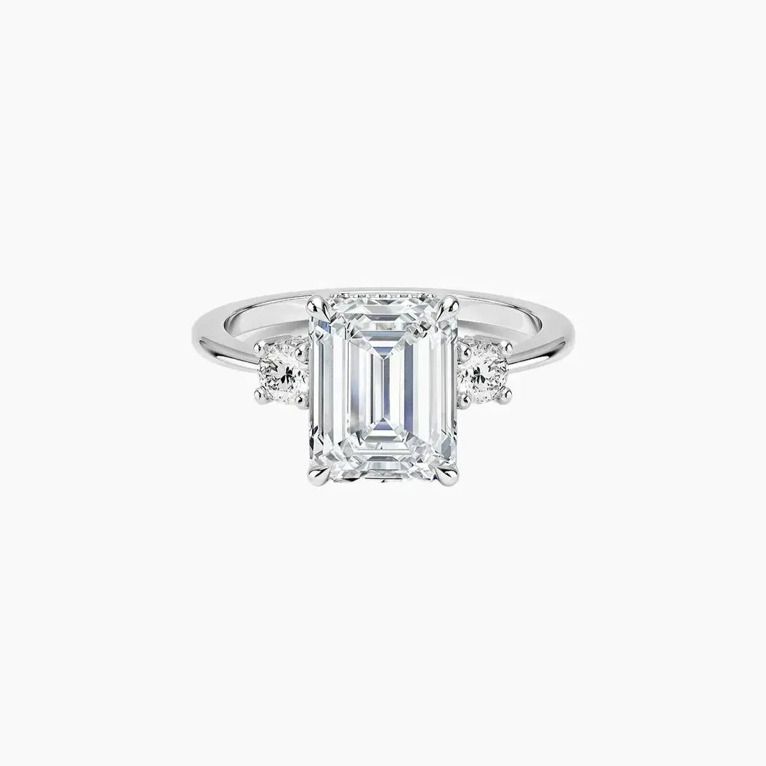 Seraphina Emerald Hidden Halo 1.5 Carat Lab Grown Diamond Engagement Ring in 18K White Gold