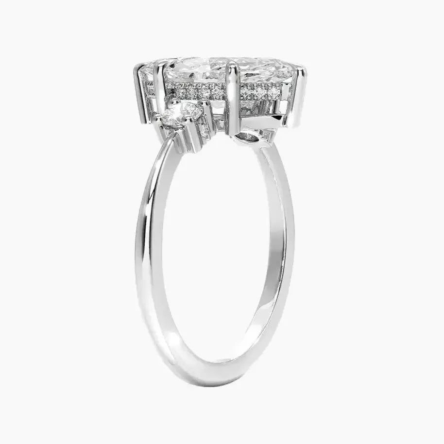 Seraphina Marquise Hidden Halo 1 Carat Lab Grown Diamond Engagement Ring in 14K Yellow Gold