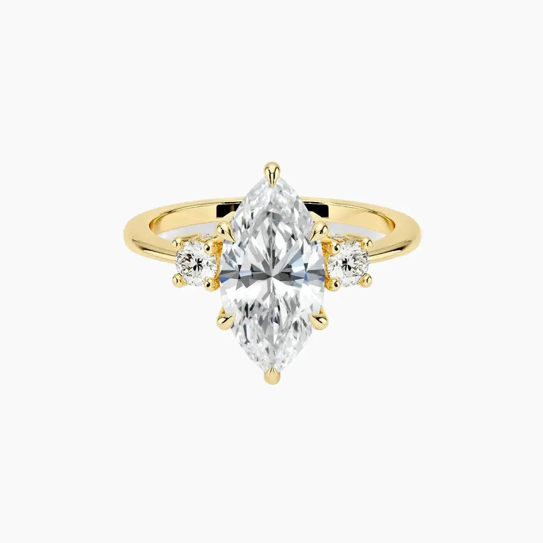 Seraphina Marquise Hidden Halo 2 Carat Lab Grown Diamond Engagement Ring in 14K Yellow Gold