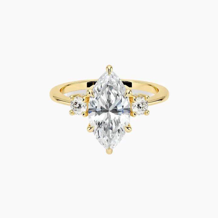 Seraphina Marquise Hidden Halo 2 Carat Lab Grown Diamond Engagement Ring in 14K Yellow Gold