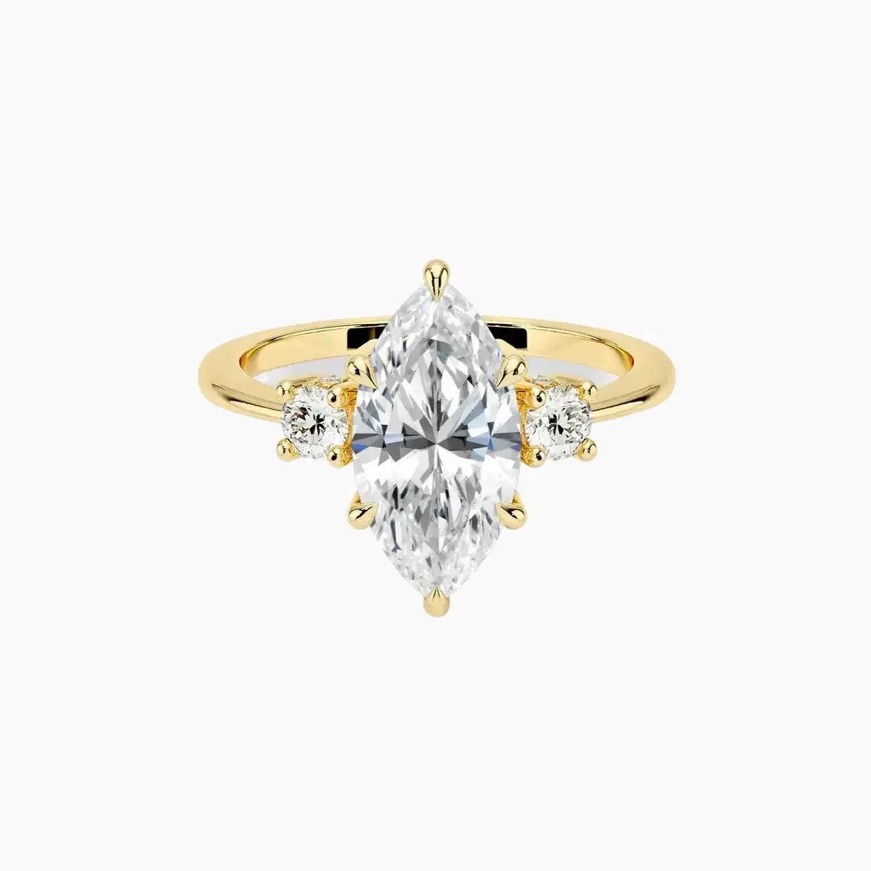 Seraphina Marquise Hidden Halo 2 Carat Lab Grown Diamond Engagement Ring in 18K Yellow Gold