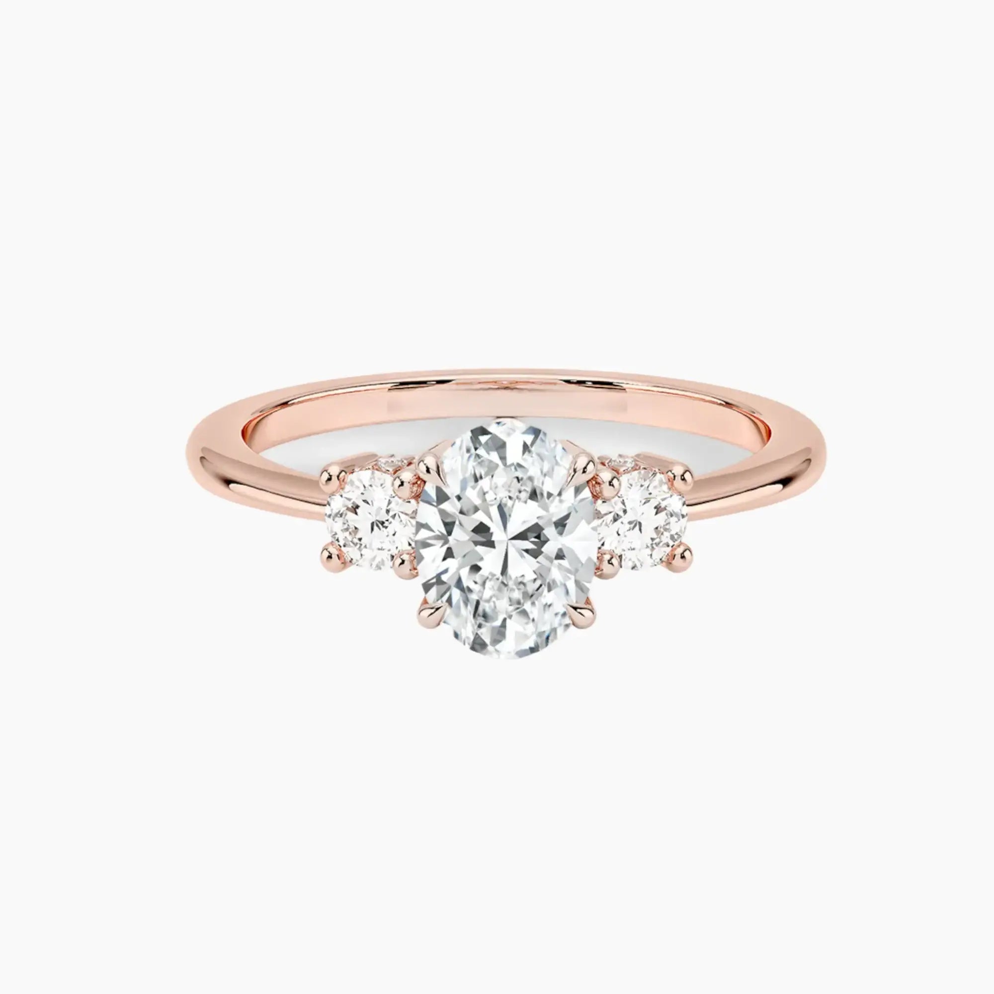 Seraphina Oval Hidden Halo 1 Carat Lab Grown Diamond Engagement Ring in 18K Rose Gold