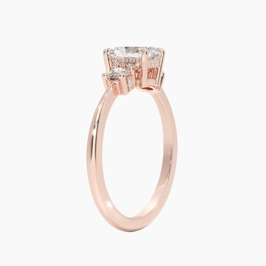 Seraphina Oval Hidden Halo 1 Carat Lab Grown Diamond Engagement Ring in 18K Rose Gold