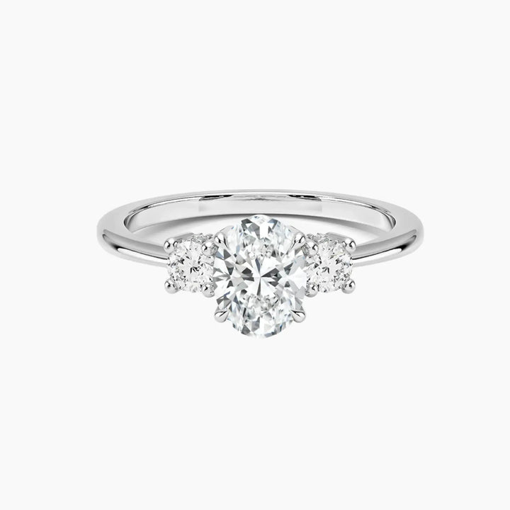 Seraphina Oval Hidden Halo 1.5 Carat Lab Grown Diamond Engagement Ring in 18K White Gold