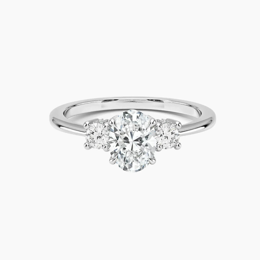 Seraphina Oval Hidden Halo 1 Carat Lab Grown Diamond Engagement Ring in 14K White Gold