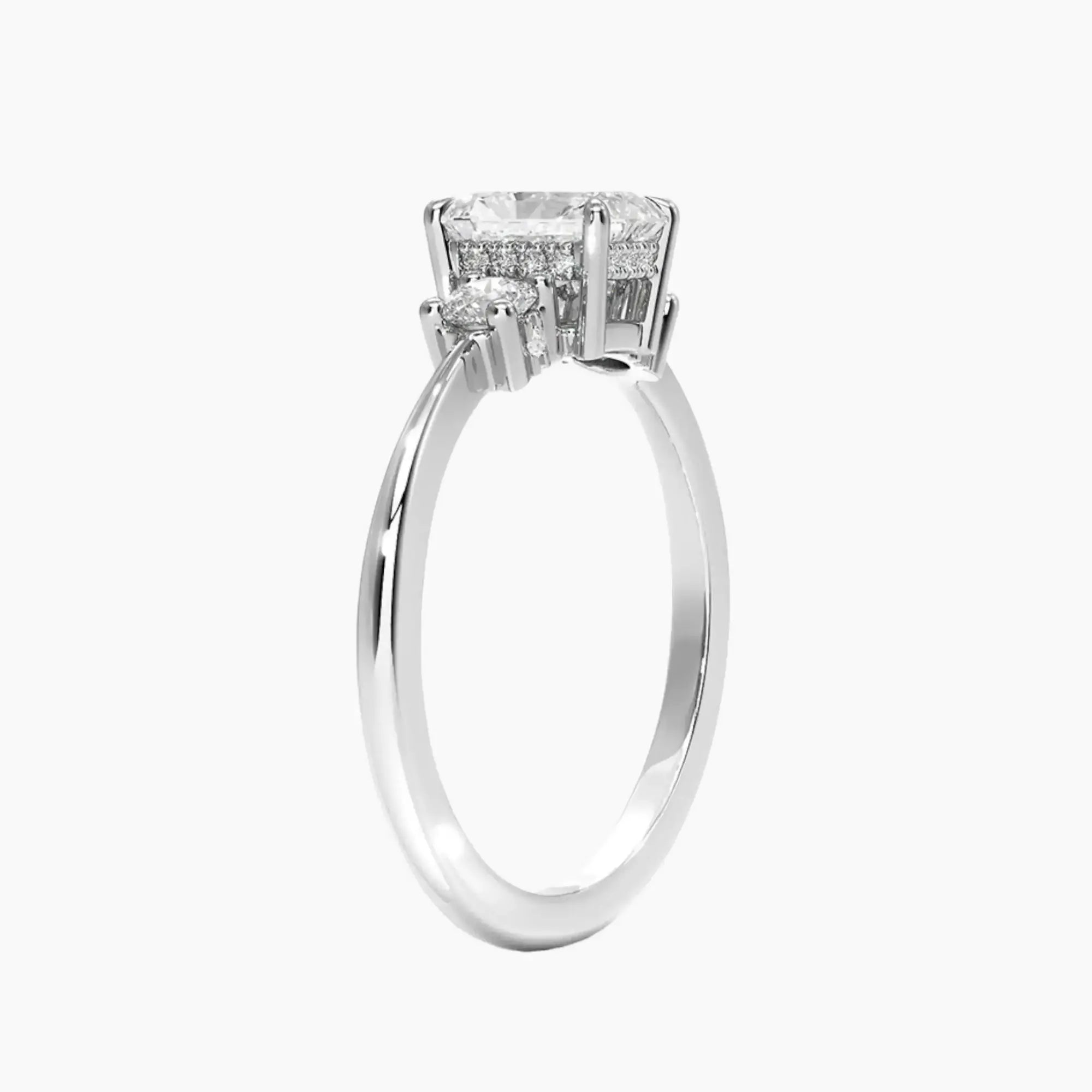 Seraphina Oval Hidden Halo 2 Carat Lab Grown Diamond Engagement Ring in 14K Rose Gold