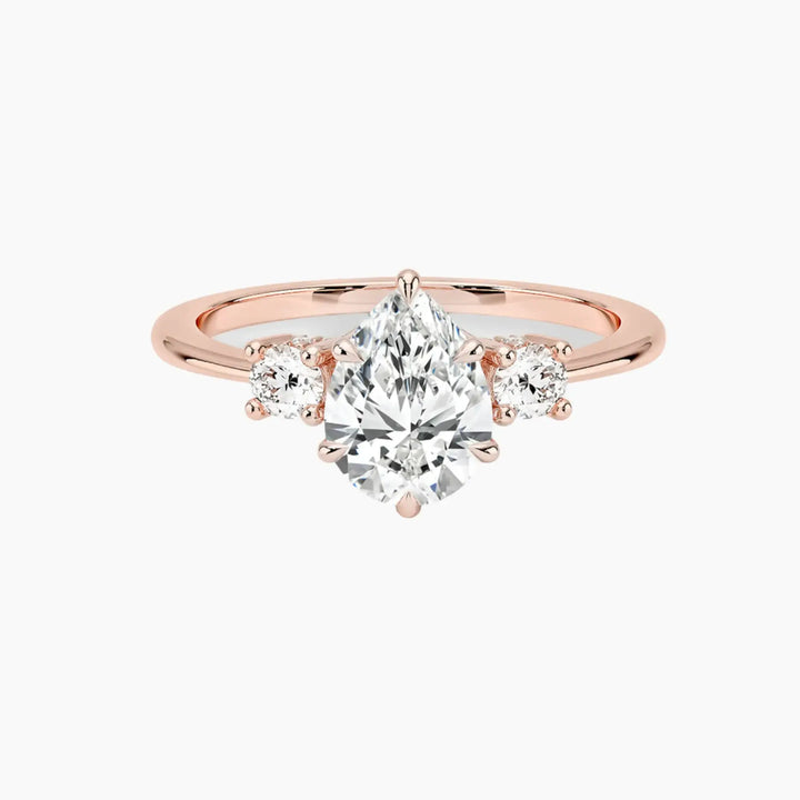 Seraphina Pear Hidden Halo 1 Carat Lab Grown Diamond Engagement Ring in 14K Rose Gold