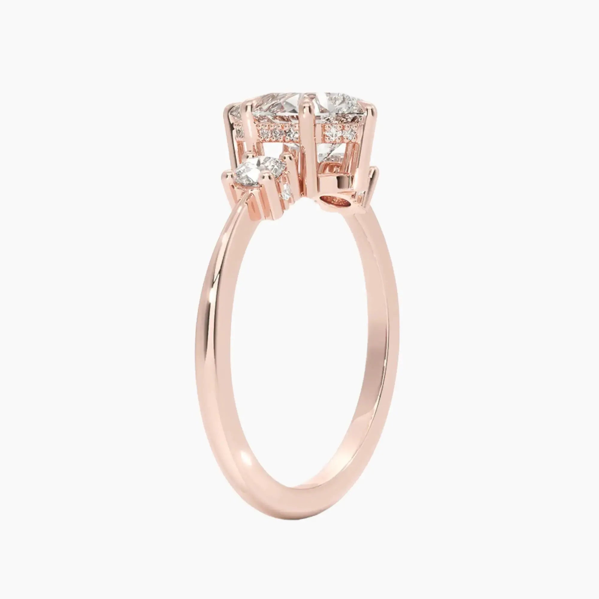 Seraphina Pear Hidden Halo 2 Carat Lab Grown Diamond Engagement Ring in 14K White Gold