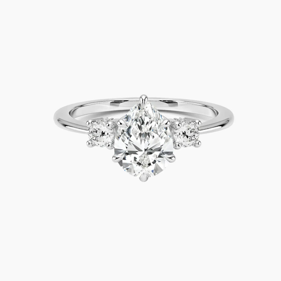 Seraphina Pear Hidden Halo 2 Carat Lab Grown Diamond Engagement Ring in 18K White Gold