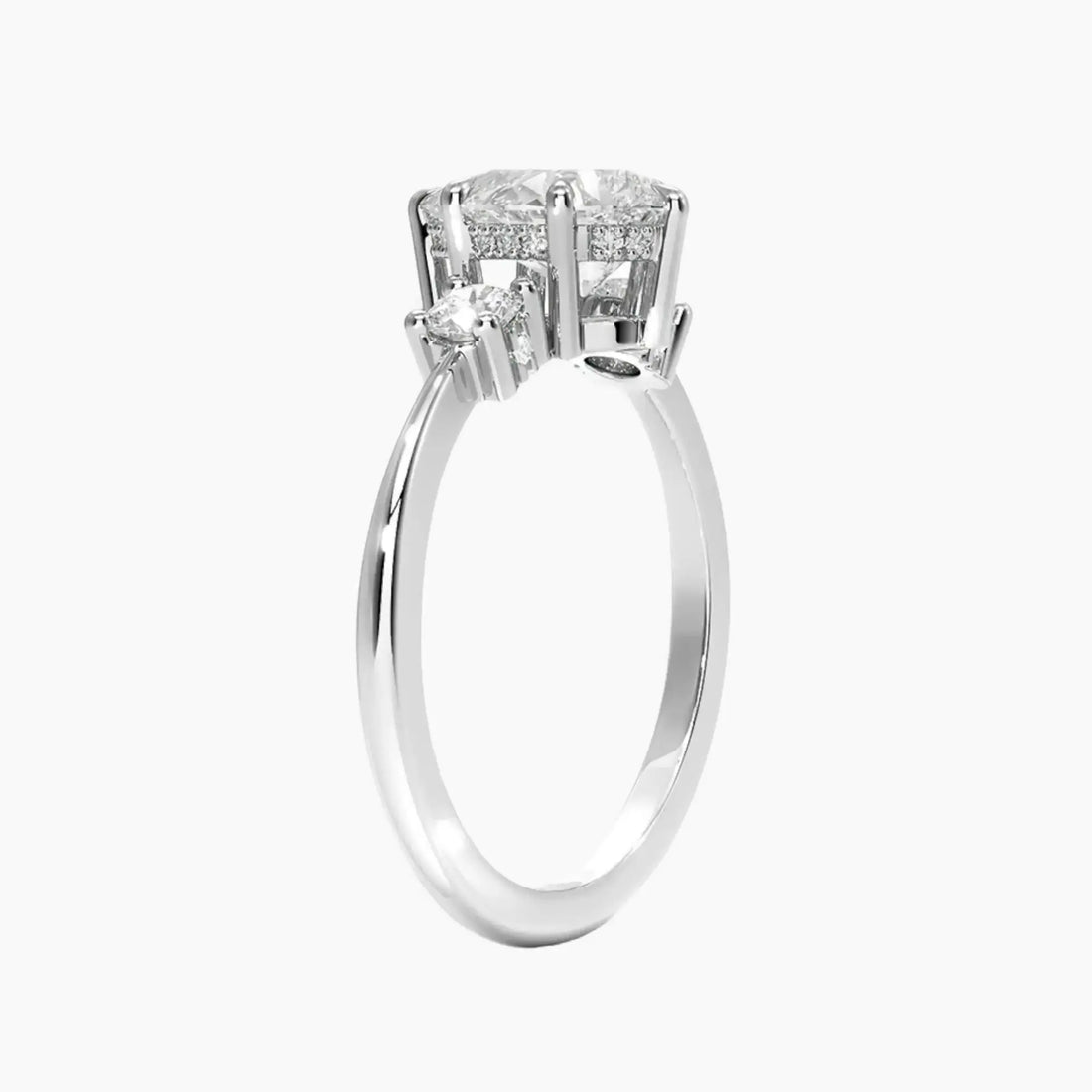 Seraphina Pear Hidden Halo Diamond Ring Setting in 14K Rose Gold