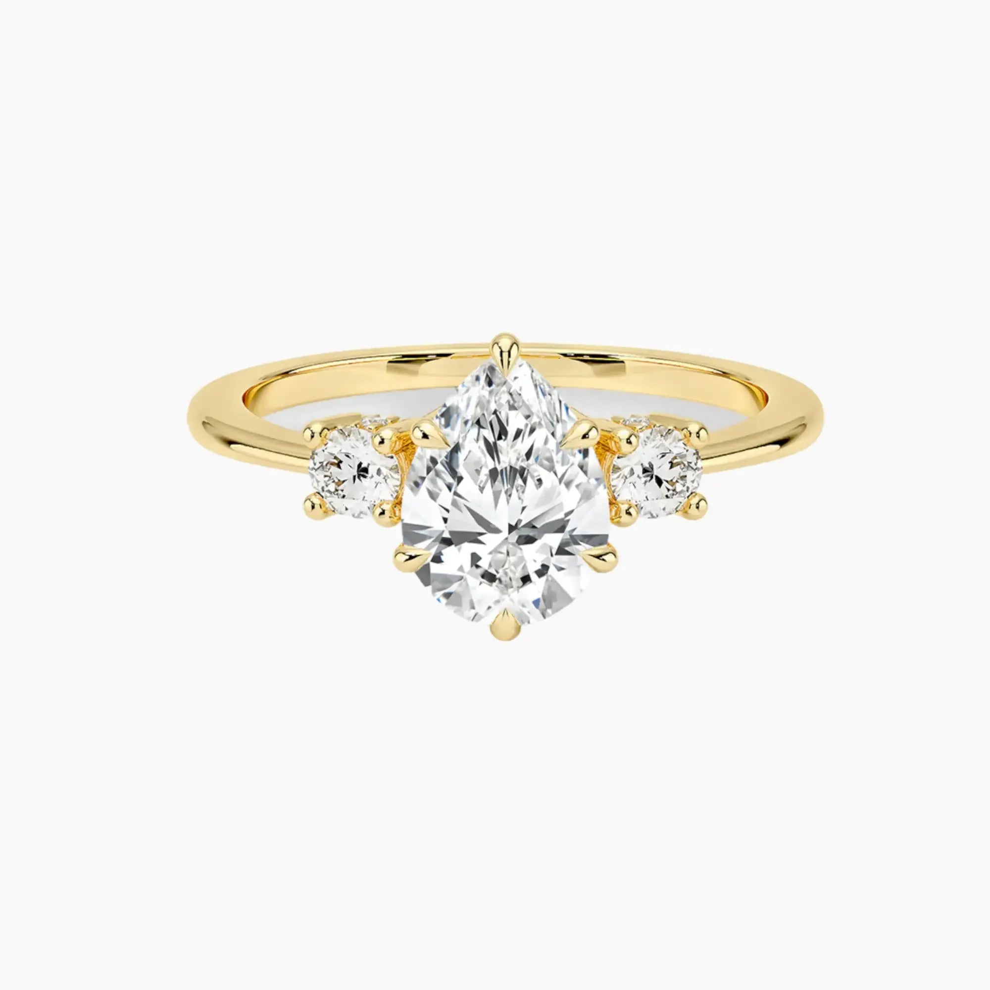 Seraphina Pear Hidden Halo 2 Carat Lab Grown Diamond Engagement Ring in 18K White Gold
