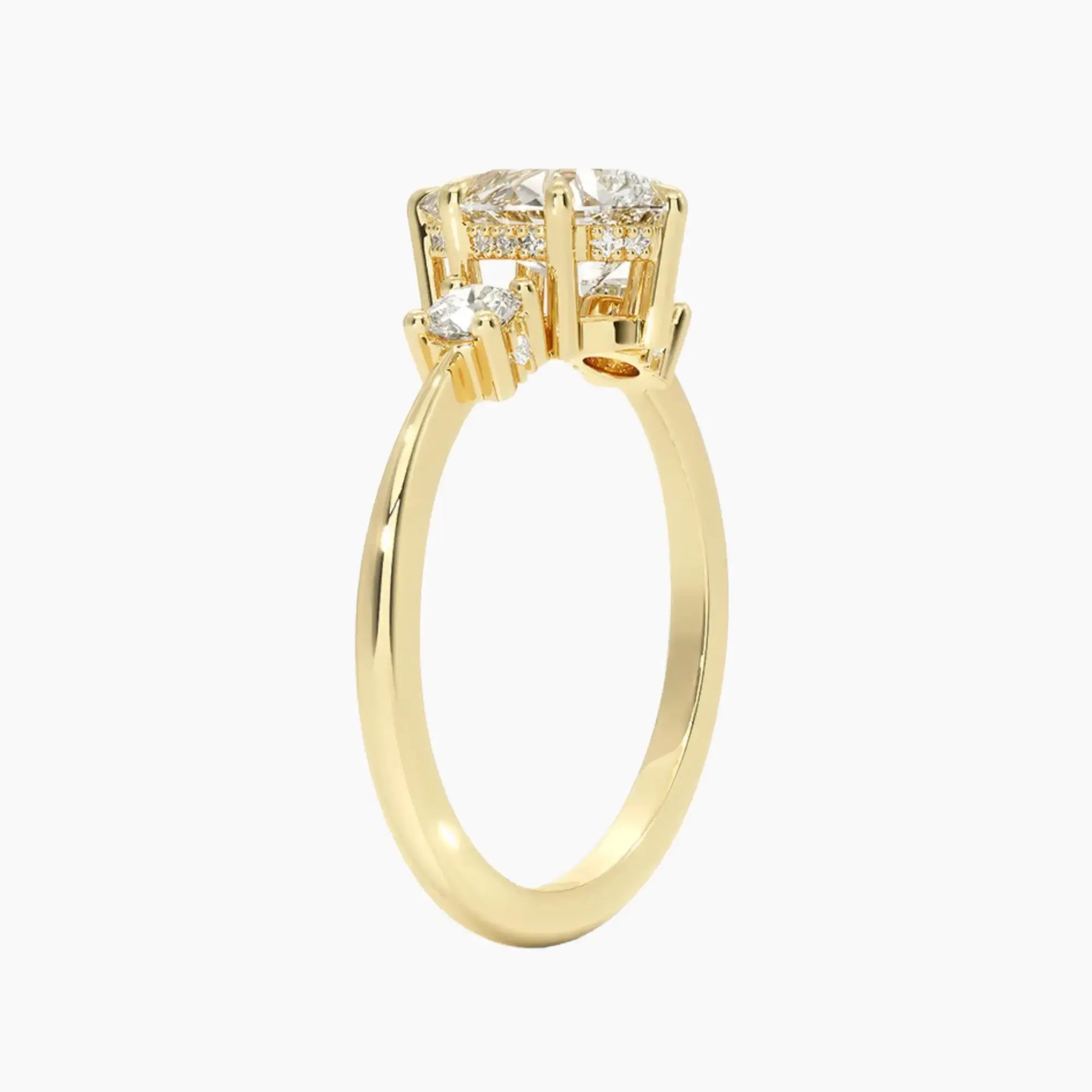 Seraphina Pear Hidden Halo 2 Carat Lab Grown Diamond Engagement Ring in 14K White Gold