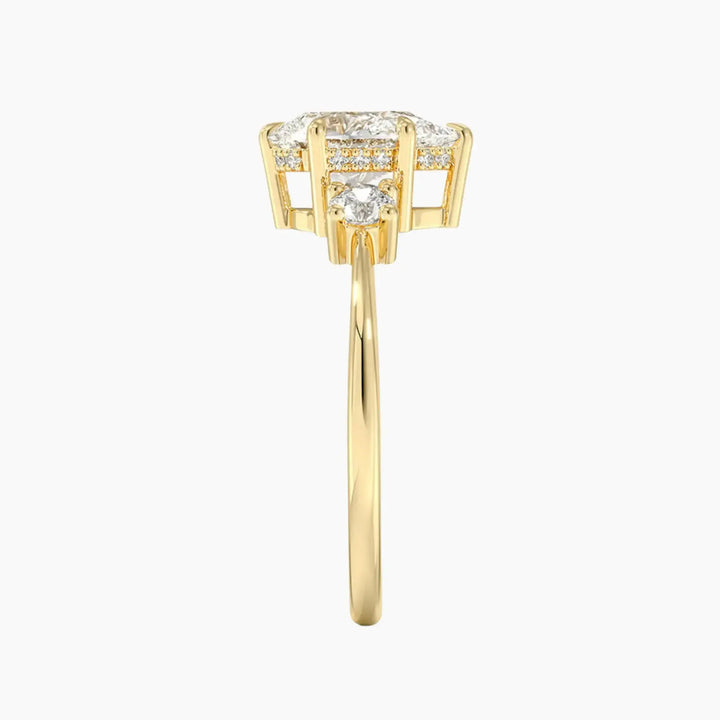 Seraphina Pear Hidden Halo Diamond Ring Setting in 14K Rose Gold