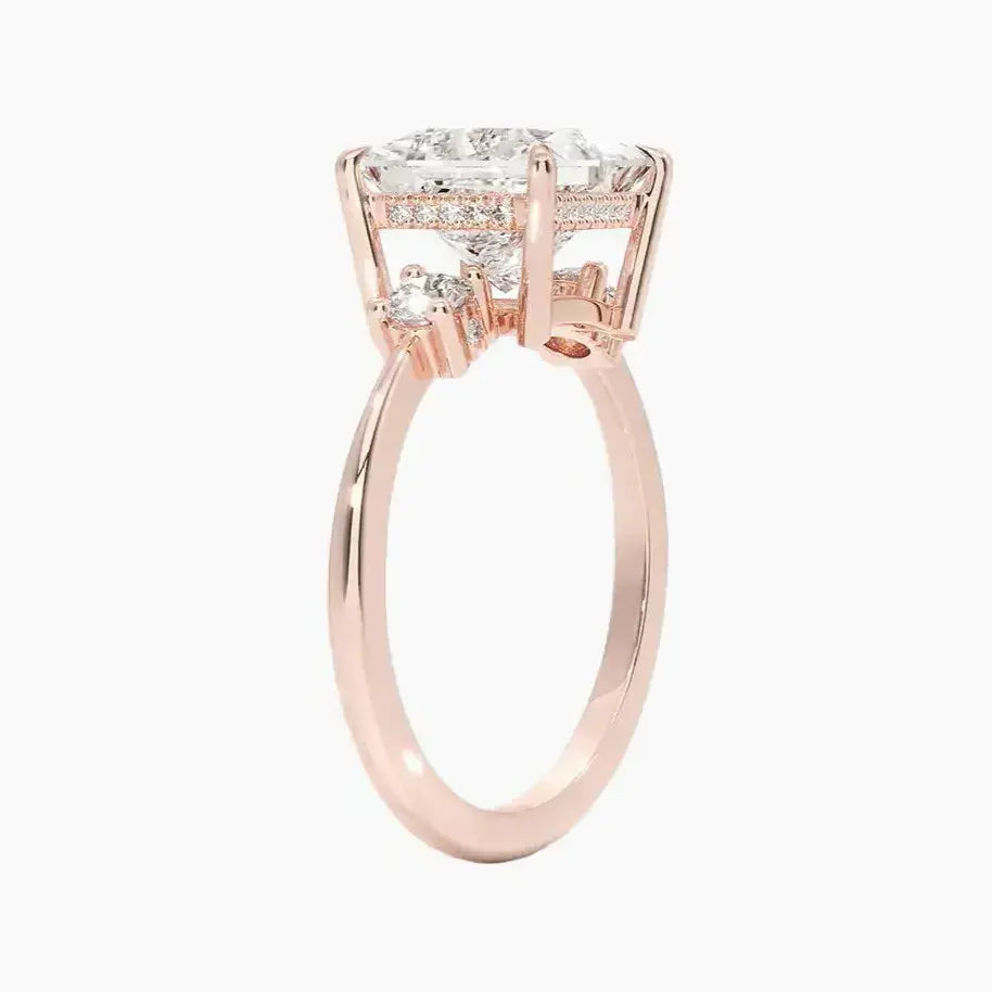 Seraphina Princess Hidden Halo 1 Carat Lab Grown Diamond Engagement Ring in 18K Yellow Gold