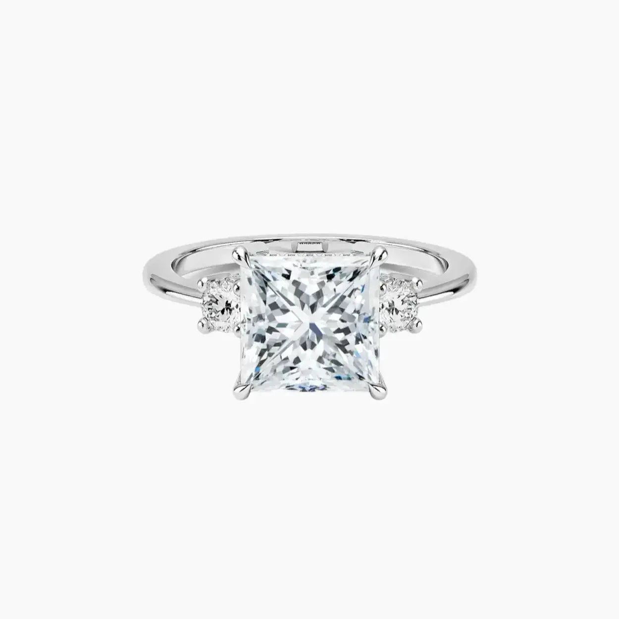 Seraphina Princess Hidden Halo Diamond Ring Setting in 14K Yellow Gold