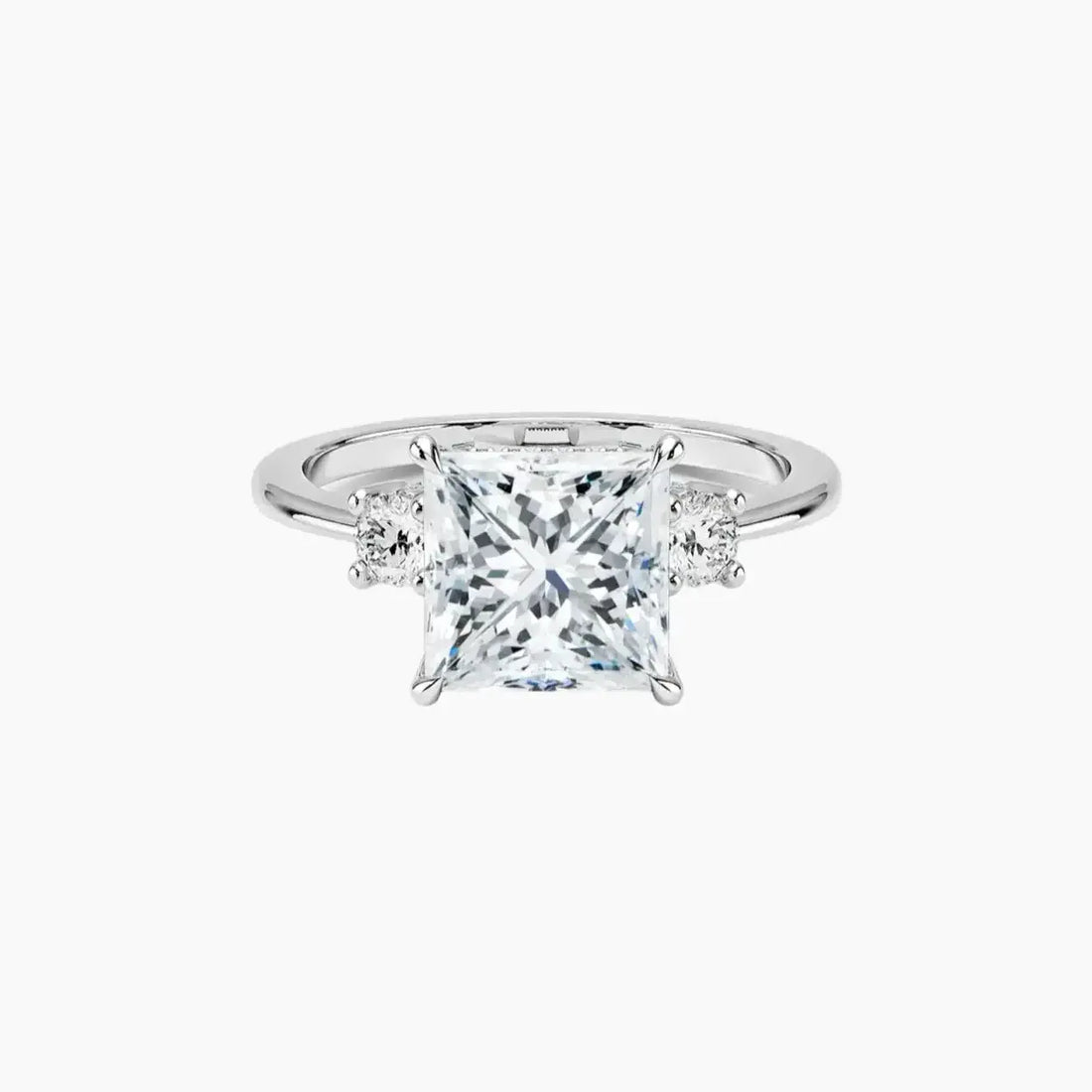 Seraphina Princess Hidden Halo Diamond Ring Setting in 14K Rose Gold
