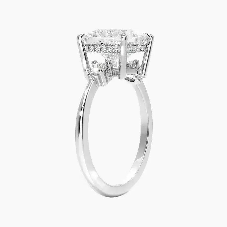 Seraphina Princess Hidden Halo 1.5 Carat Lab Grown Diamond Engagement Ring in 14K White Gold