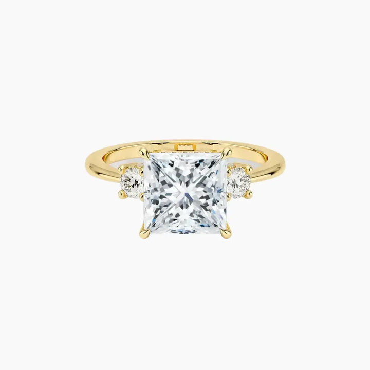 Seraphina Princess Hidden Halo 3 Carat Lab Grown Diamond Engagement Ring in 18K Yellow Gold