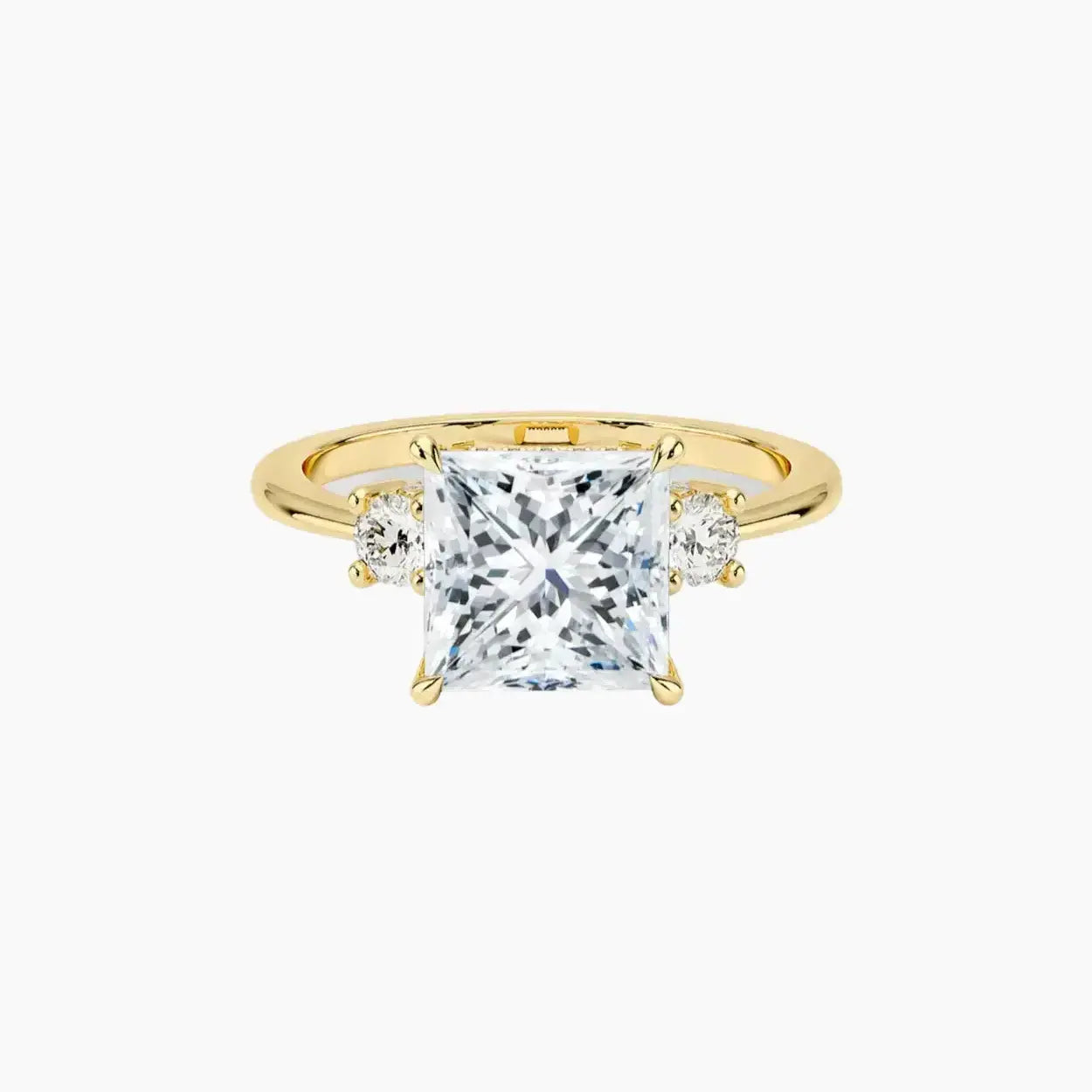 Seraphina Princess Hidden Halo 1 Carat Lab Grown Diamond Engagement Ring in 18K Yellow Gold