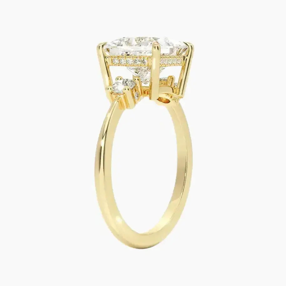Seraphina Princess Hidden Halo 2.5 Carat Lab Grown Diamond Engagement Ring in 18K White Gold