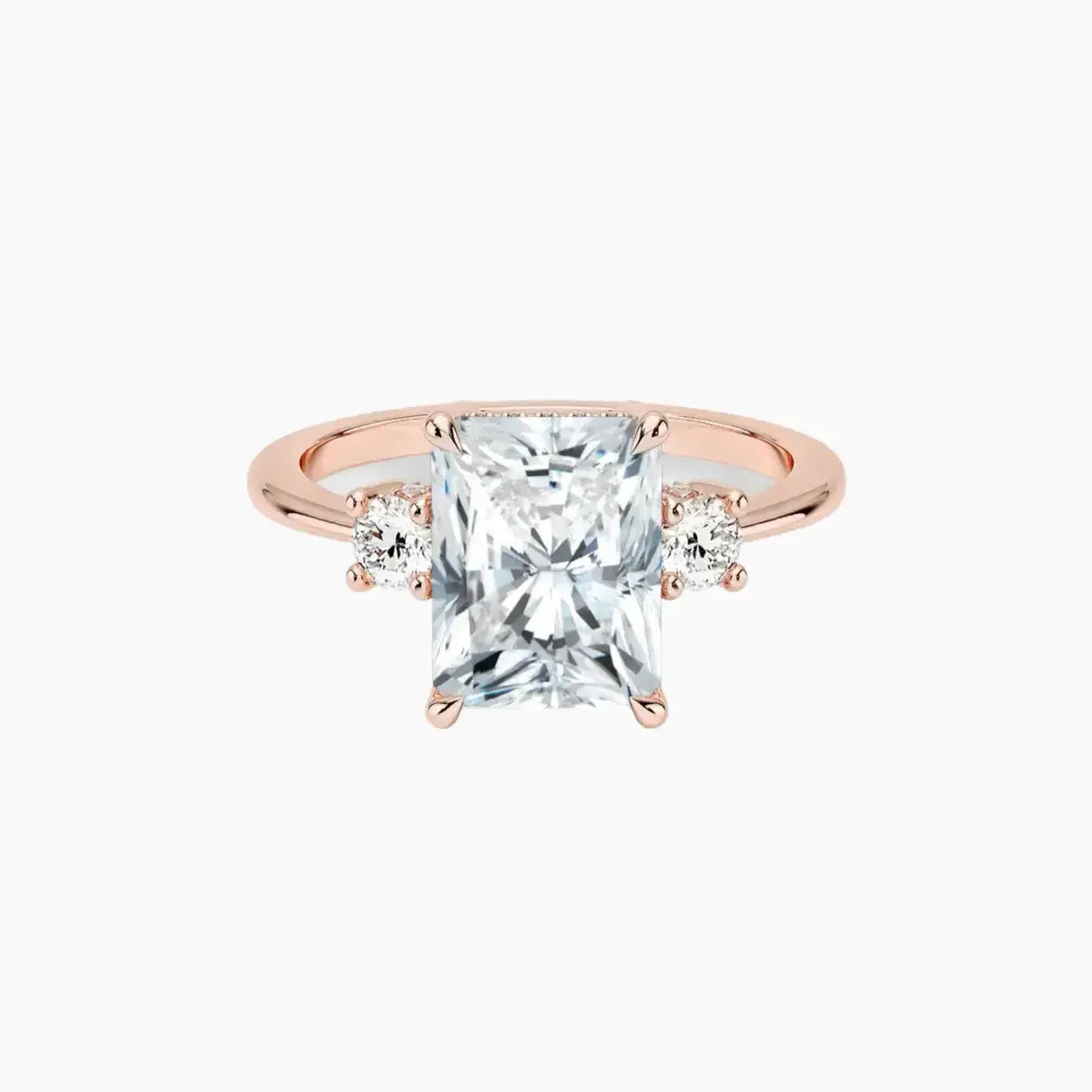 Seraphina Radiant Hidden Halo 2.5 Carat Lab Grown Diamond Engagement Ring in 14K Rose Gold