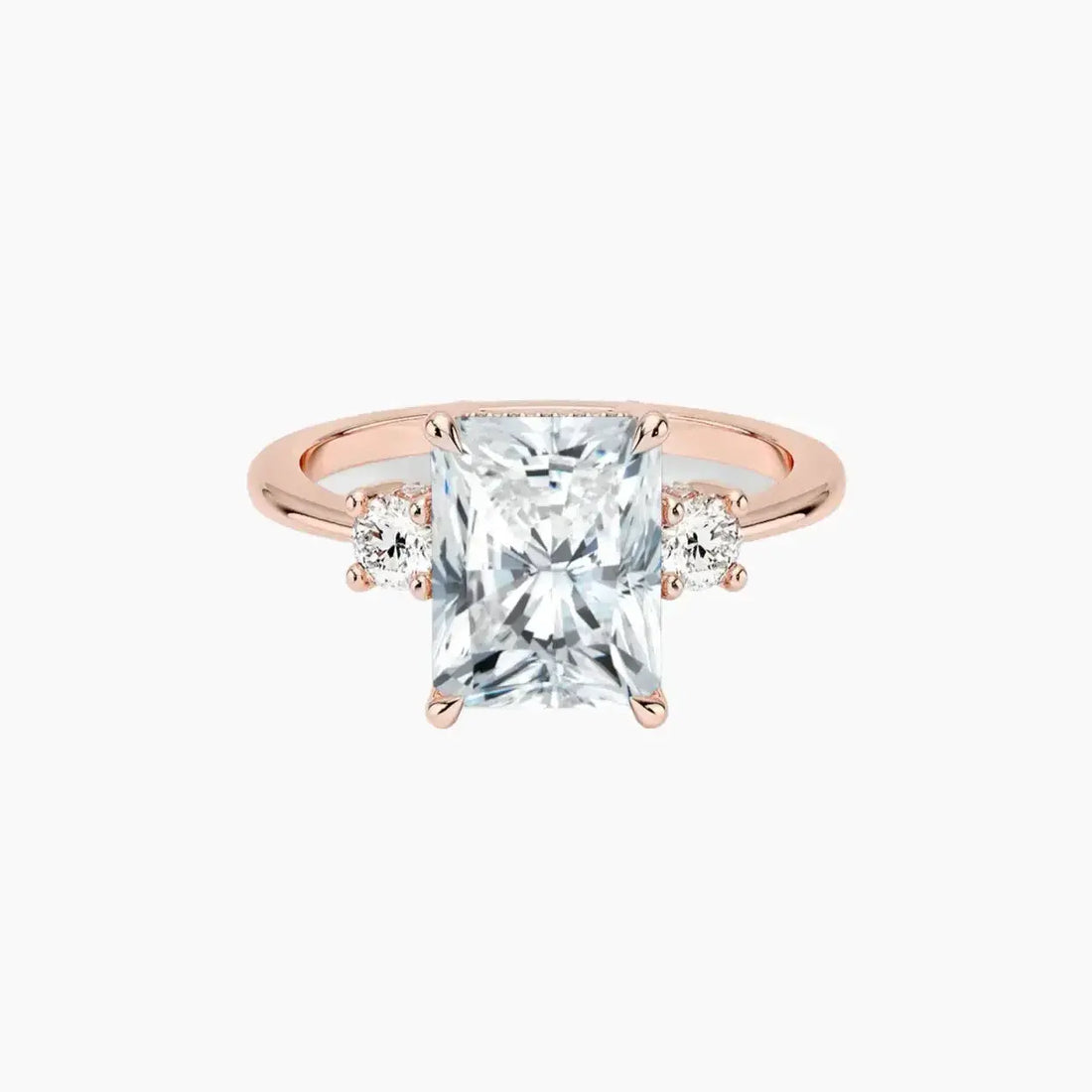 Seraphina Radiant Hidden Halo 3 Carat Lab Grown Diamond Engagement Ring in 18K Yellow Gold