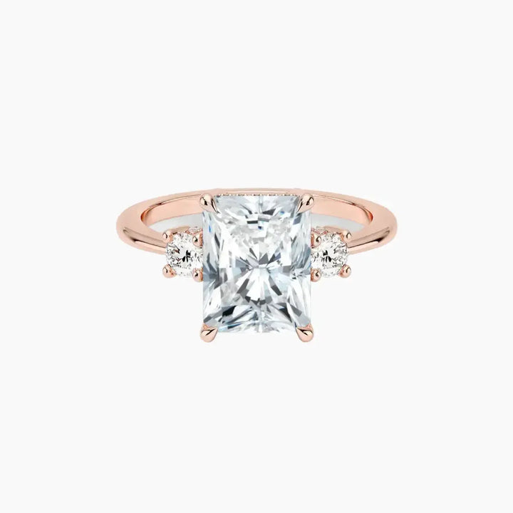 Seraphina Radiant Hidden Halo 3 Carat Lab Grown Diamond Engagement Ring in 18K Yellow Gold