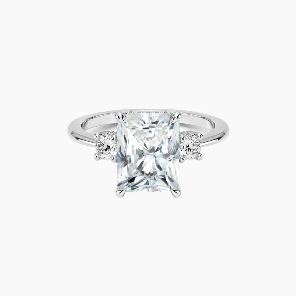 Seraphina Radiant Hidden Halo 2.5 Carat Lab Grown Diamond Engagement Ring in 14K White Gold