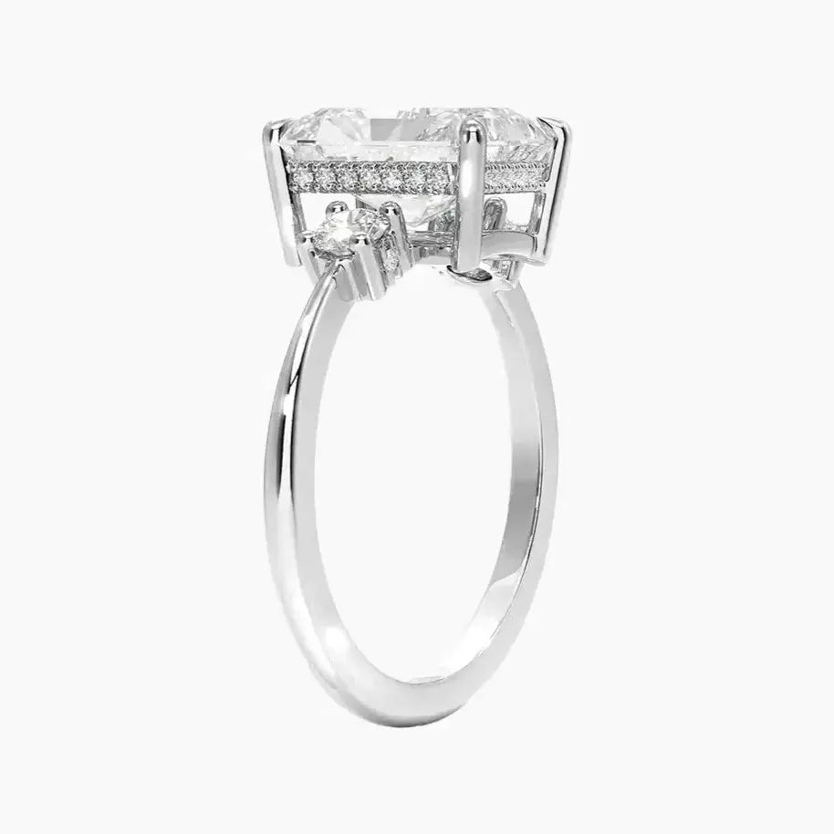 Seraphina Radiant Hidden Halo 2 Carat Lab Grown Diamond Engagement Ring in 14K Rose Gold