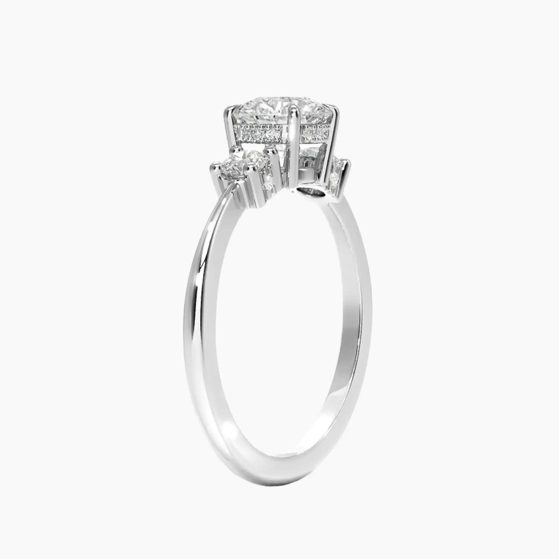 Seraphina Round Hidden Halo 3 Carat Lab Grown Diamond Engagement Ring in 14K Yellow Gold