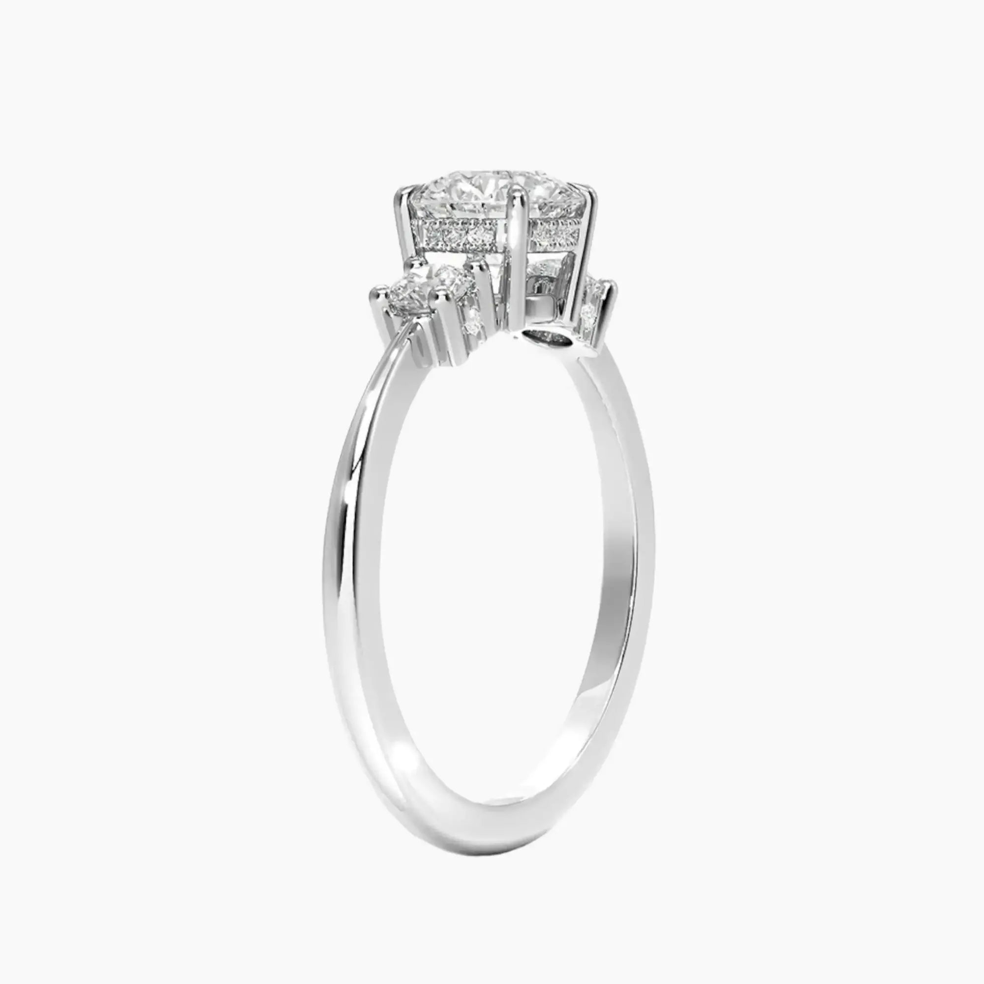 Seraphina Round Hidden Halo 1.5 Carat Lab Grown Diamond Engagement Ring in 14K White Gold