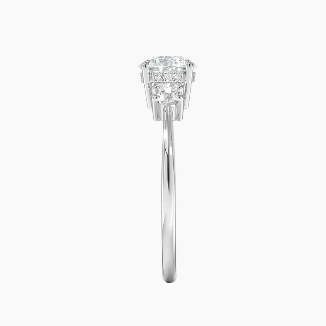 Seraphina Round Hidden Halo Diamond Ring Setting in 18K Rose Gold