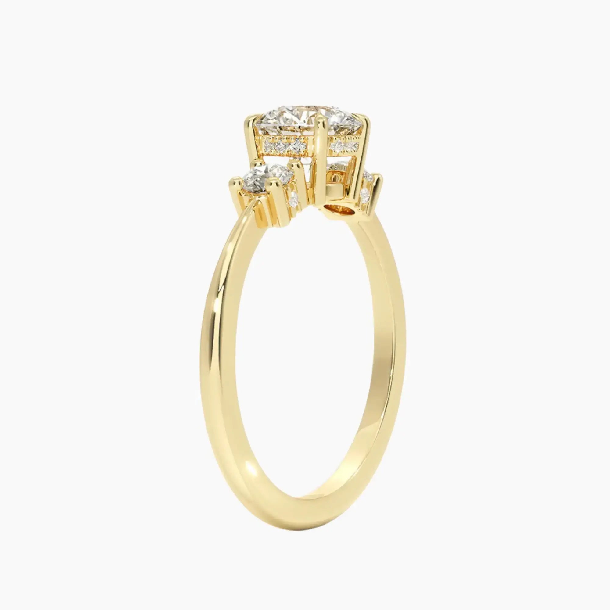Seraphina Round Hidden Halo 2 Carat Lab Grown Diamond Engagement Ring in 14K Yellow Gold
